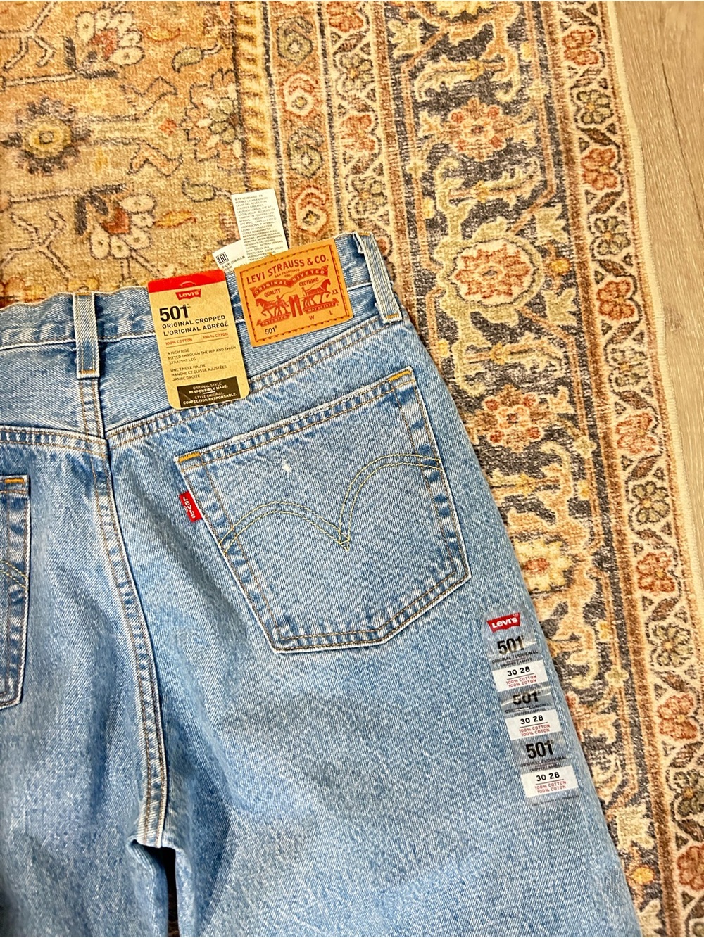 Levi's 501 Straight Leg Jeans in Light Blue Denim